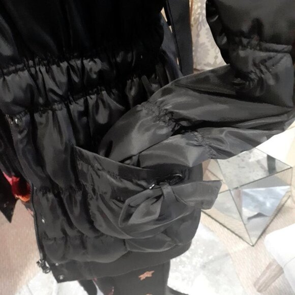 EUC Jacob black quilted hooded down blend fill puffer jacket, M - Picture 8 of 15